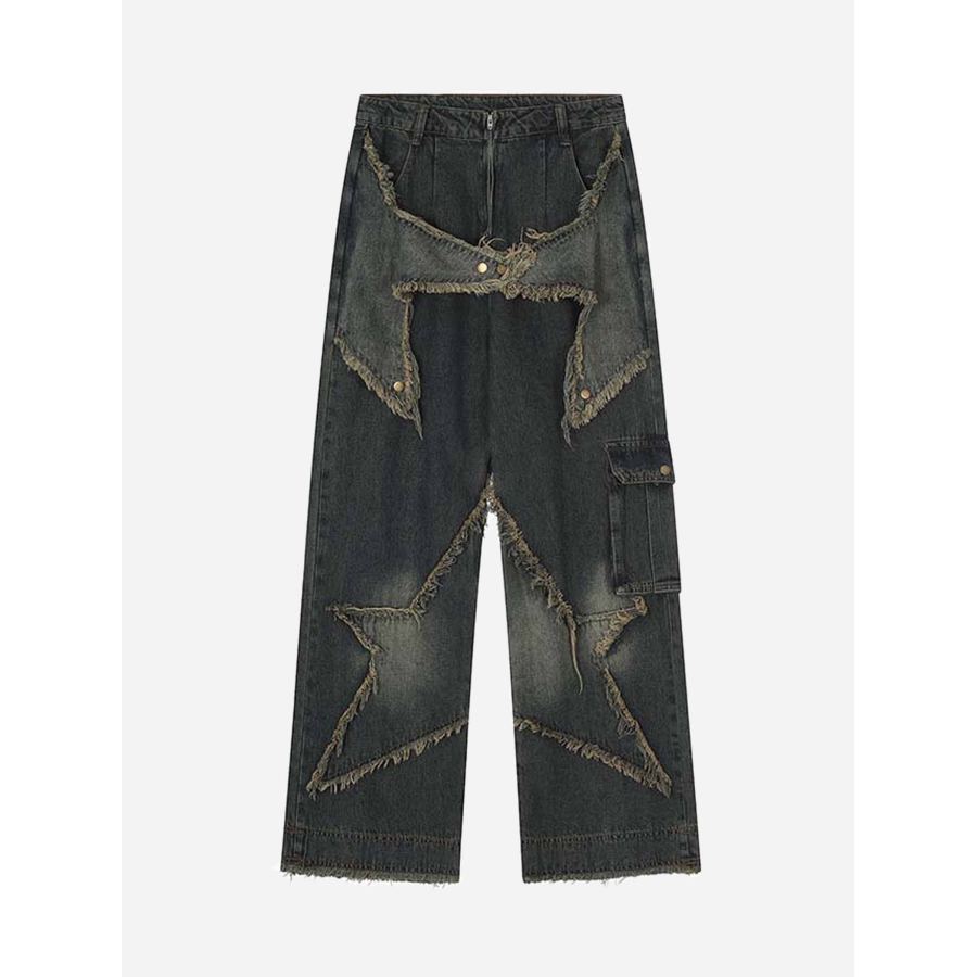 

The Supermade Patch Embroidered Straight-leg Jeans