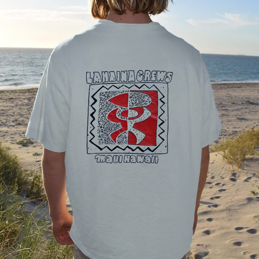 

Mens Retro Casual Back Print T-shirt