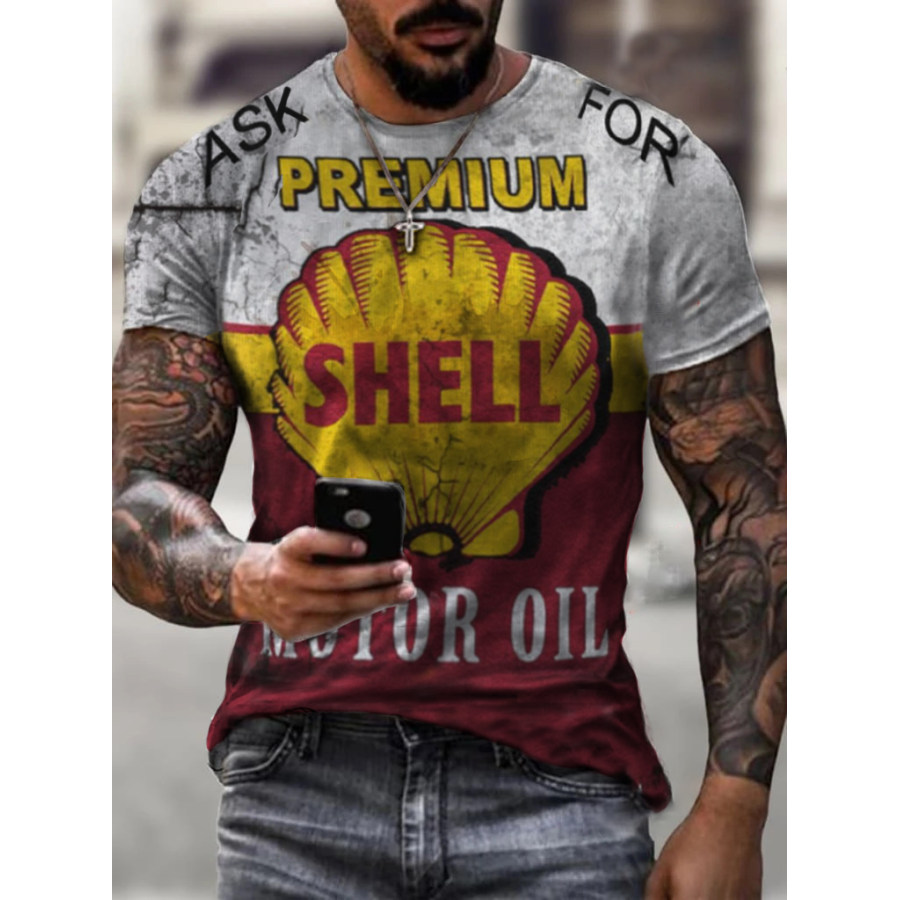 

Mens Retro Fashion Printed Casual T-shirt