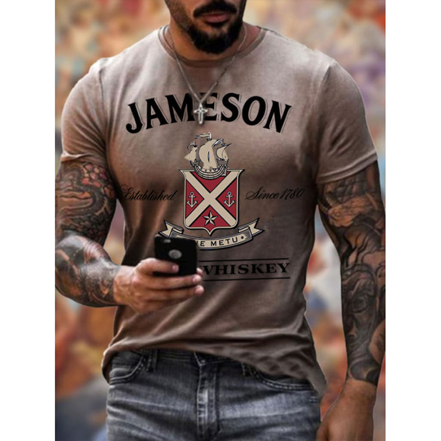 

Mens Jameson Irish Whiskey Printed Casual T-Shirt