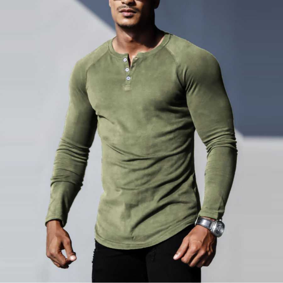 

Men's V-Neck Slim Basic Long Sleeve T-Shirt