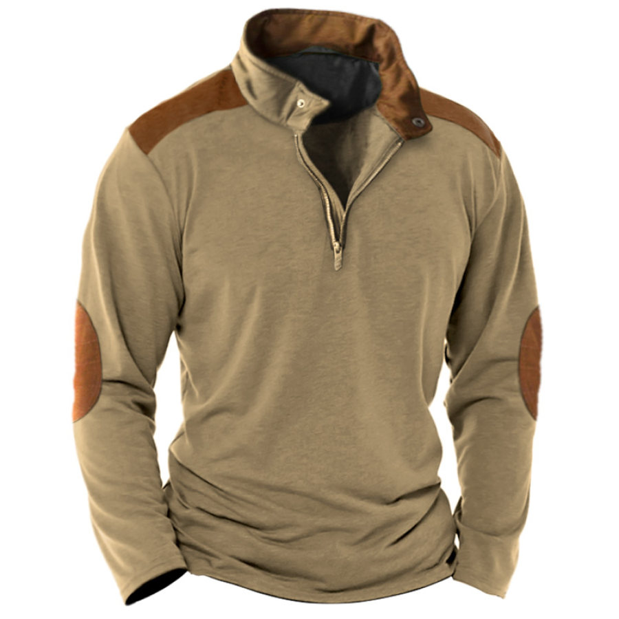 

Men's Vintage Colorblock Quarter Zip T-Shirt