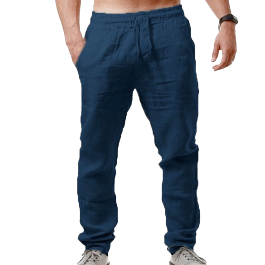 

Men's Breathable Cotton Linen Loose Casual Sports Trousers