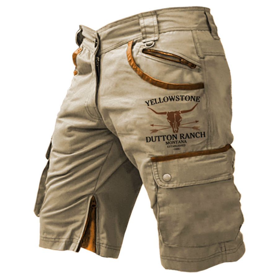 

Men's Shorts Vintage Yellowstone Functional Zip Pocket Khaki