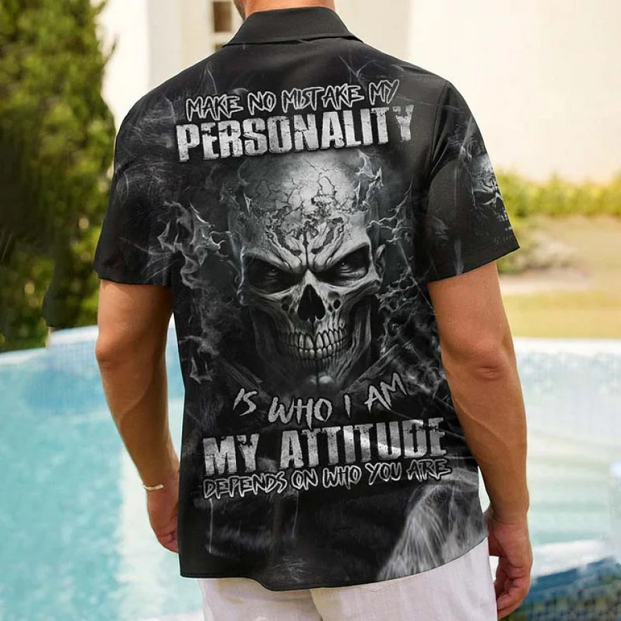 

Men's Short Sleeve Shirt Make No Mistake My Personality Is Who I Am Print Shirt