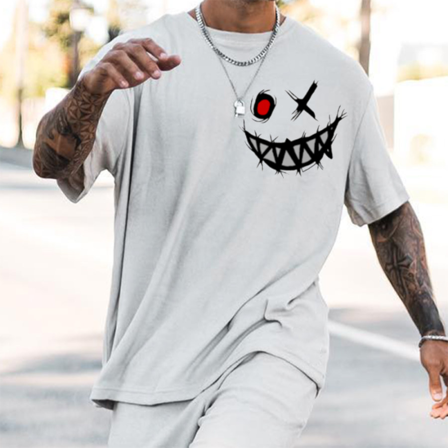 

Camiseta Masculina De Algodão Com Estampa De Smiley