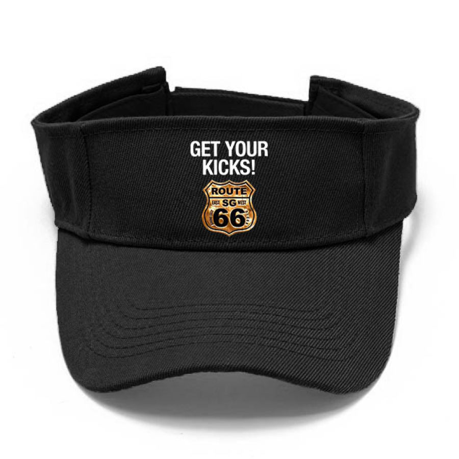 

Faux Fur Sunny Top Cap Get Your Kicks Route 66 Print Outdoor Casual Cap Black