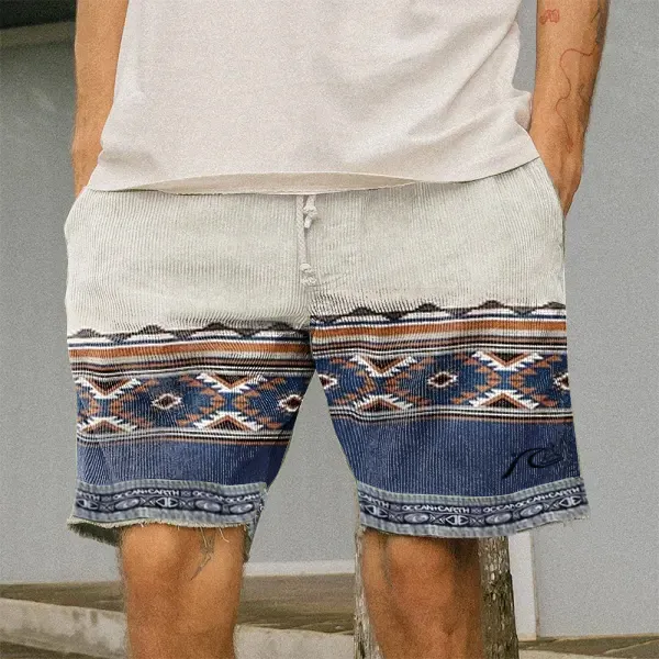 Men's Surf Shorts Vintage Corduroy Western Ethnic Pattern Hawaiian Clothing Vacation Travel Board Shorts - Salolist.com 