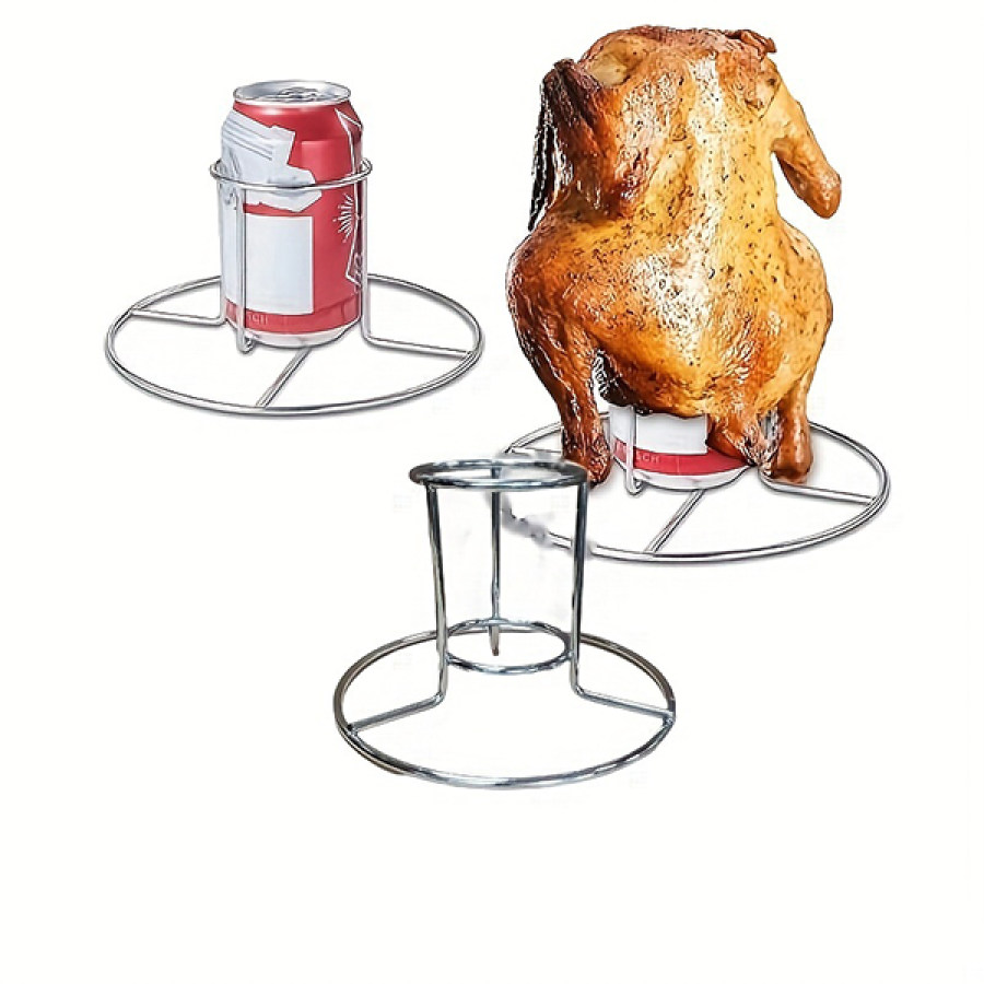 

1 Peça Suporte De Frango Para Lata De Cerveja Acampamento Ao Ar Livre Rack De Frango Vertical Racks De Frango De Aço Inoxidável Para Churrasco Assado Na Grelha