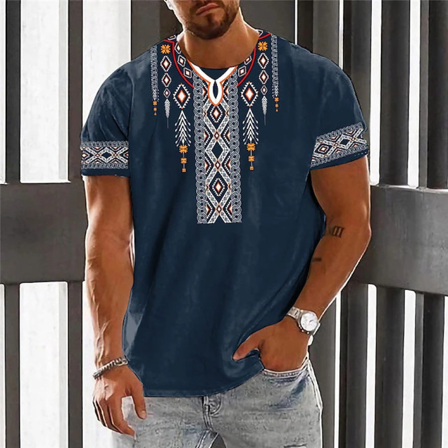 

Men's Beefyt T-Shirt Ethnic Patterns Heavyweight Cotton Crewneck Tee Men's Premium Fitted CVC T-Shirt