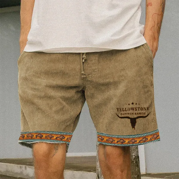 Men's Surf Shorts Vintage Yellowstone Western Ethnic Pattern Hawaiian Clothing Vacation Travel Board Shorts - Kalesafe.com 