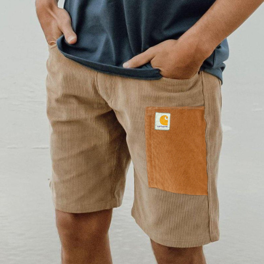 

Short De Surf Pour Homme En Velours Côtelé Vintage Avec Poche à Fermeture éclair Short De Voyage Hawaïen