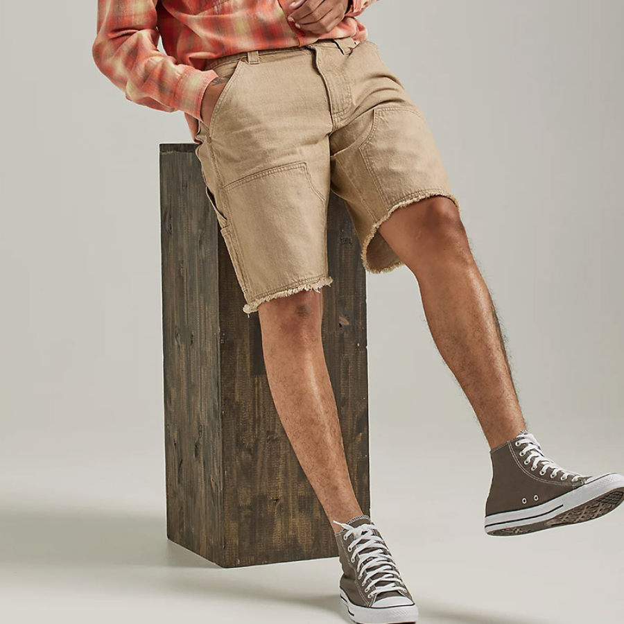 

Men's Shorts Retro Casual Bermuda Shorts Work Shorts Scattered Hem