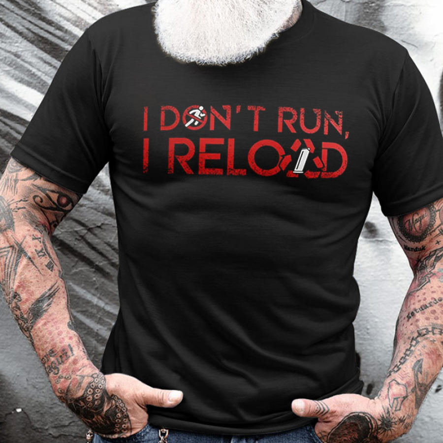 

Camiseta Masculina De Algodão Funny I Don't Run I Reload Com Estampa Gráfica Casual