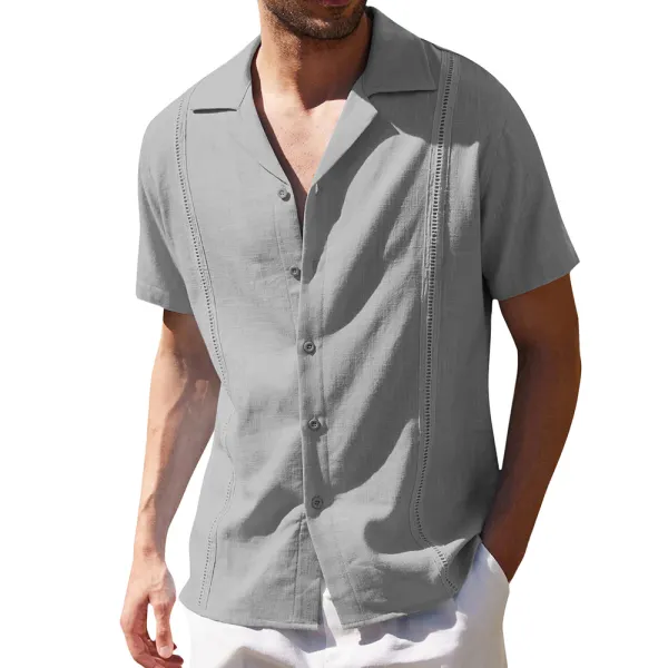 Men's Outdoor Casual Cotton Linen Breathable Beach Shirt - Kalesafe.com 
