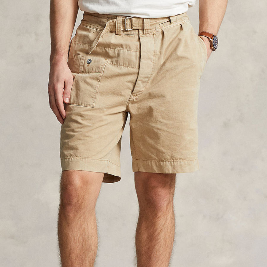 

Men's Shorts Simple Pocket Canvas Casual 5 Inch Shorts Bermuda Shorts Khaki