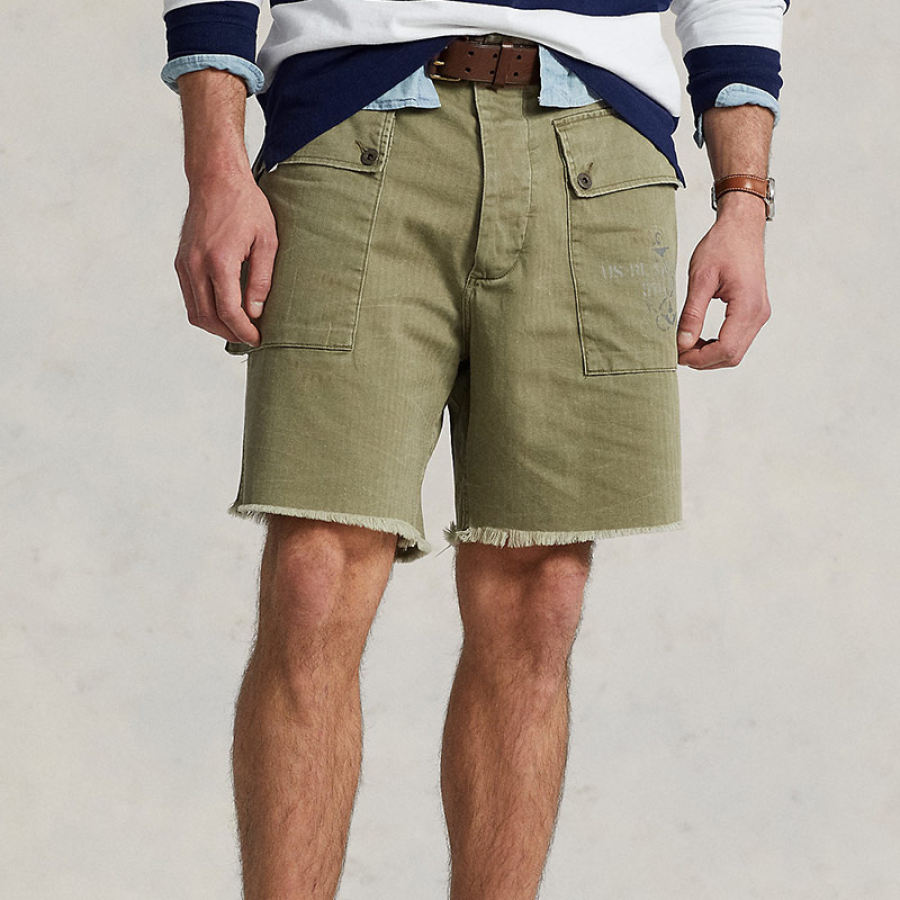 

Men's Shorts Simple Pocket Canvas Wear-Resistant Casual 5 Inch Shorts Bermuda Shorts Army Green