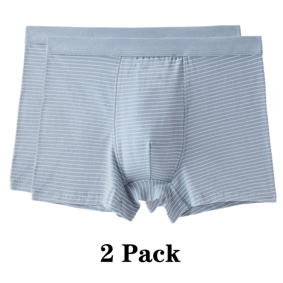 

Men's 2 Pack Horizontal Stripes Underwear Cotton Comfortable Flex Fit Super Soft Cotton Boxer Briefs