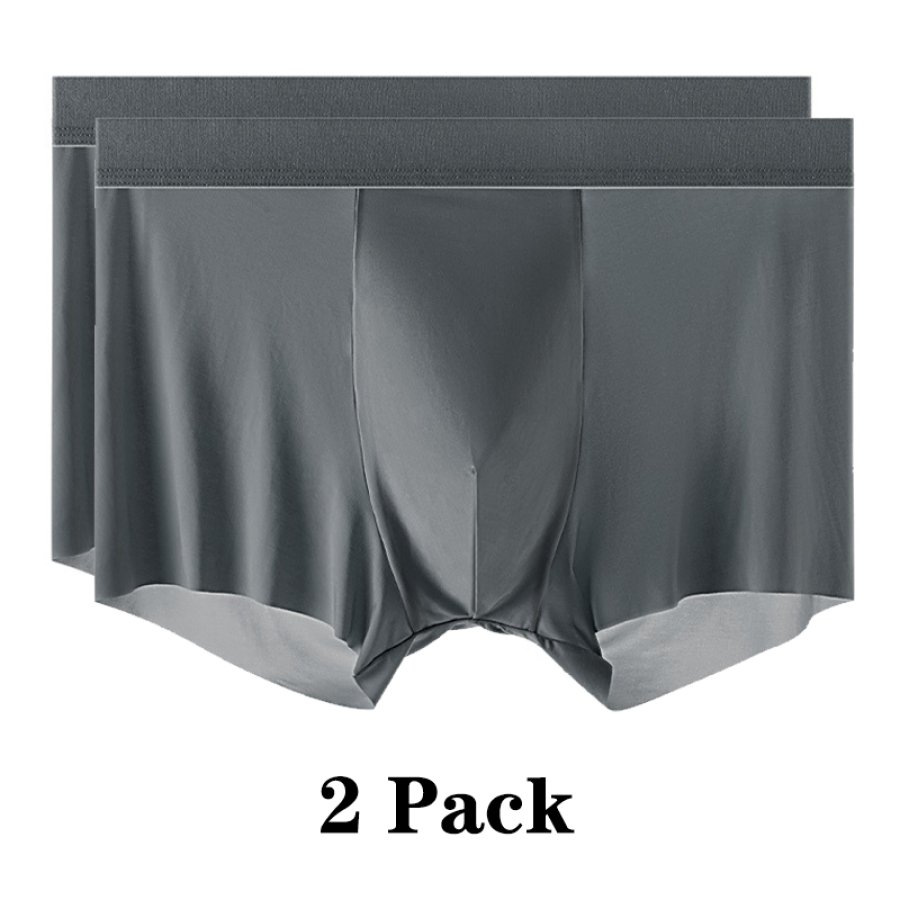 

Men's 2 Pack Silky Underwear Stretchable Boxer Briefs Breathable Ice Silk Boxer