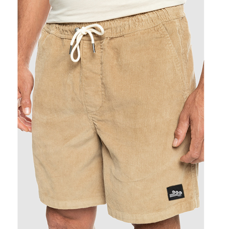 

Swell Surf Company Logo Men's Vintage Corduroy Surf Shorts Hawaiian Clothing Beach Boardshorts