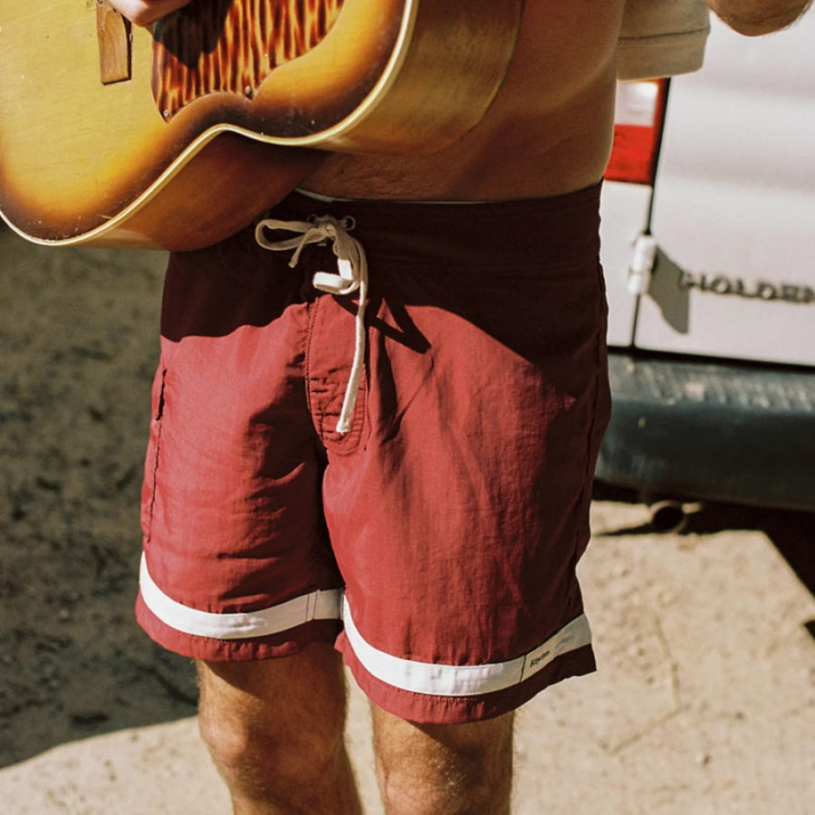

Men's Shorts Retro Beach Surf Casual Pocket Bermuda Shorts 5 Inch Shorts
