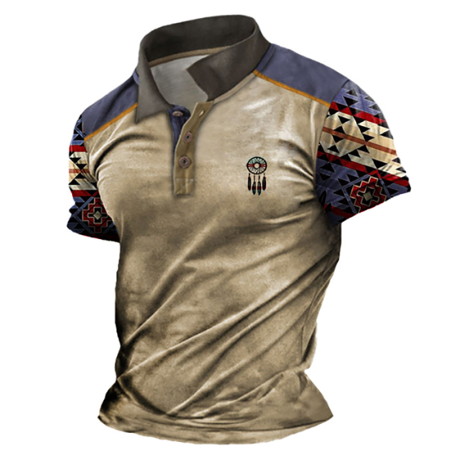 

Plus Size Men's Vintage Polo Collar T-Shirt