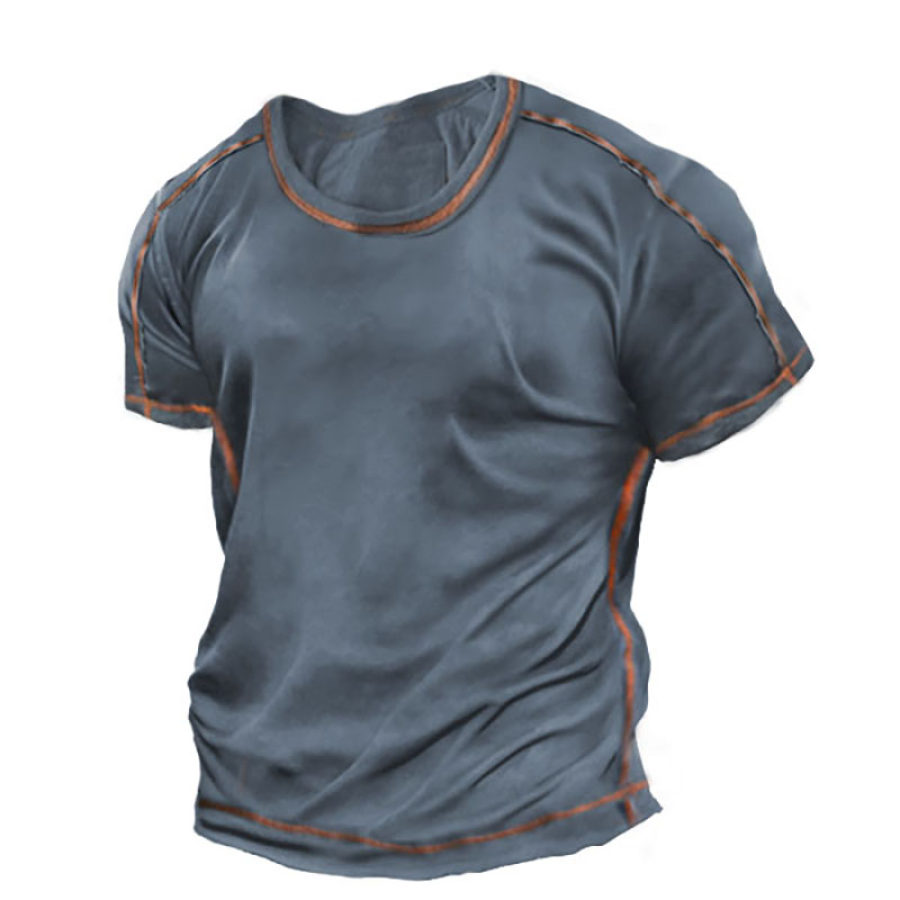 

Men's Outdoor Zip Retro Print Tactical Short Sleeve T-Shirt