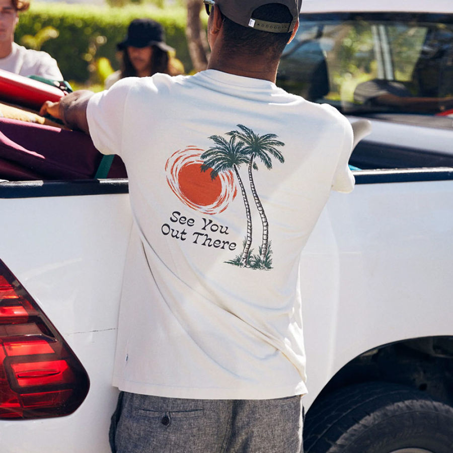 

Мужская хлопковая футболка с принтом для серфинга пляжная летняя простая универсальная футболка