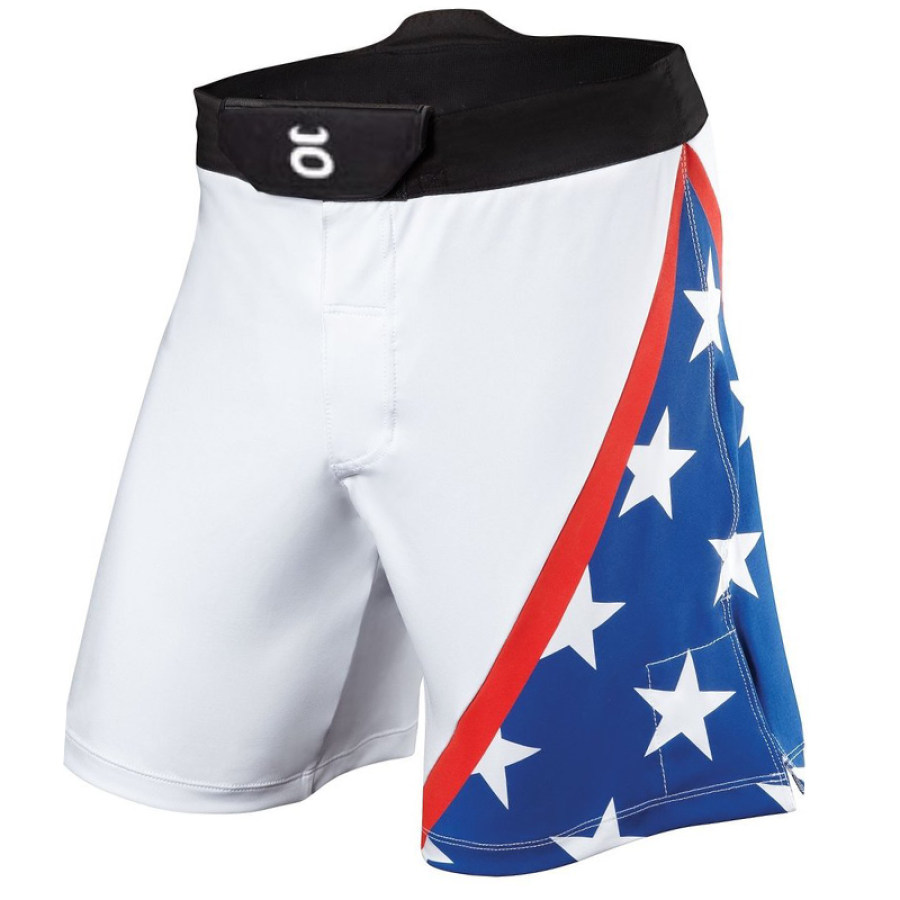 

Men's Outdoor Shorts USA Resurgence Fight Shorts White Cycling Shorts Sports Boxing Shorts Adult Mma Grappling Shorts