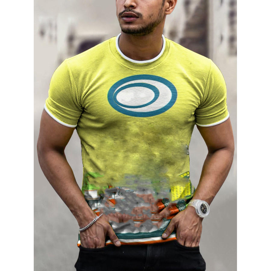 

Crew Neck Motor Oil Motorcycle Short Sleeve T-shirts Tops