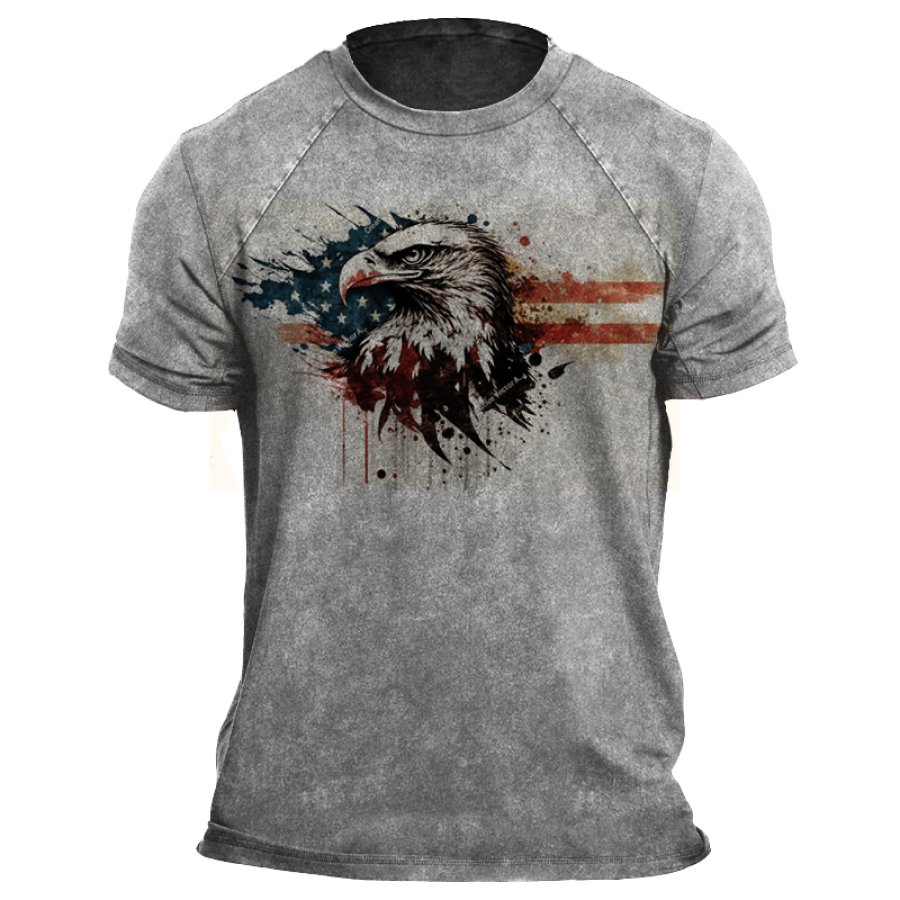 

Men's Comfortable T-Shirt American Eagle American Flag 1776 Independence Day Print T-Shirt Breathable Fashion T-Shirt