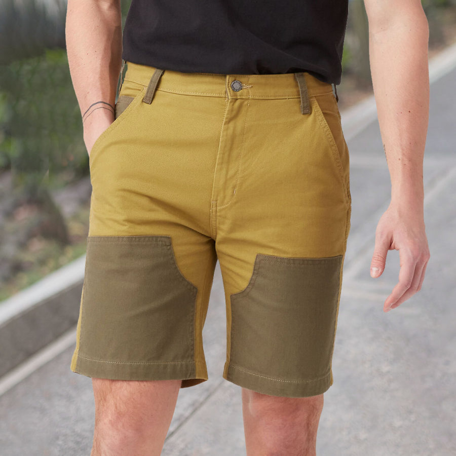 

Men's Cargo Shorts Vintage Pocket Summer Daily 9 Inch Regular Fit Contrast Chap Front Shorts