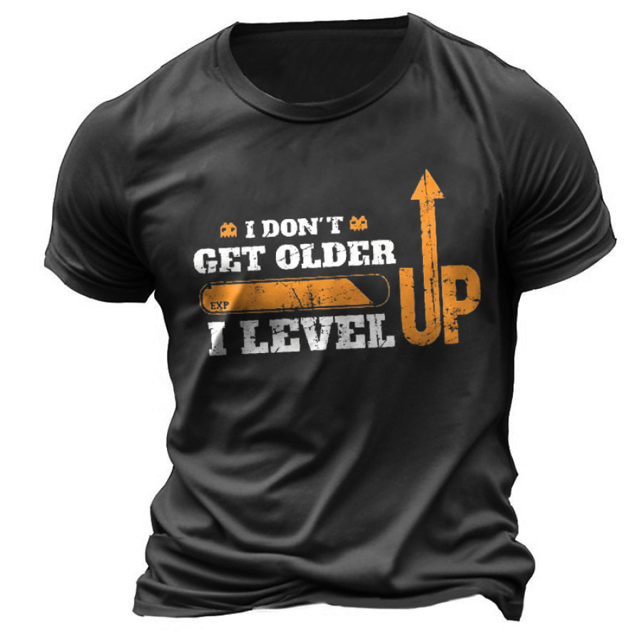 

Мужская футболка Vintage I Don't Get Older I Level Up Графика Плюс размер С коротким рукавом Лето Повседневные топы