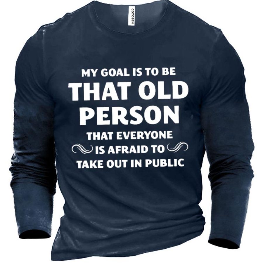 

Camiseta Masculina De Manga Comprida De Algodão That Old Person