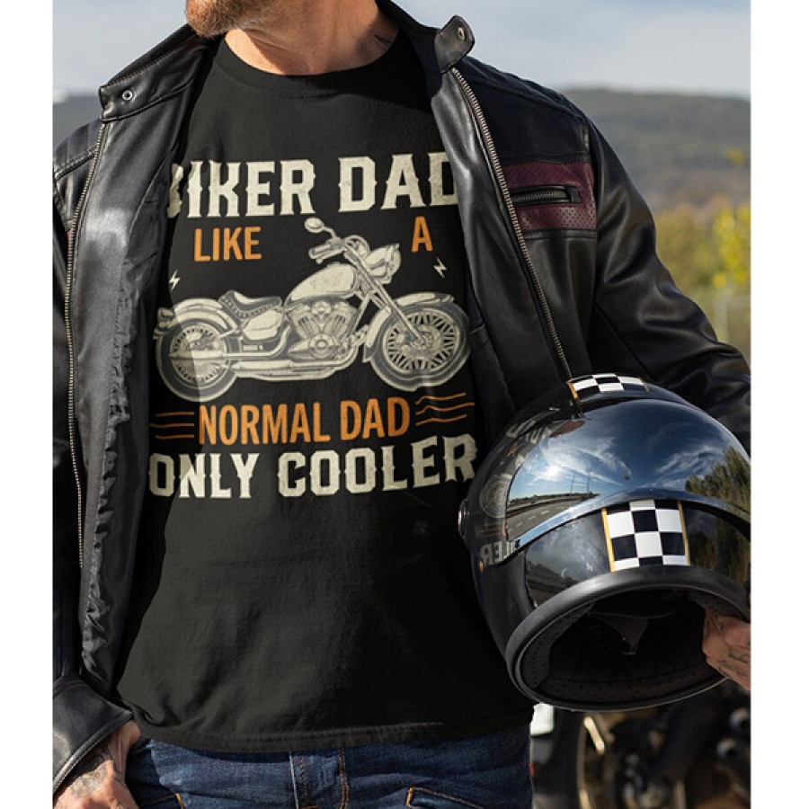 

Men Cotton Vintage Motorbike Shirt Biker Dad Tee Casual Crew Neck Tee