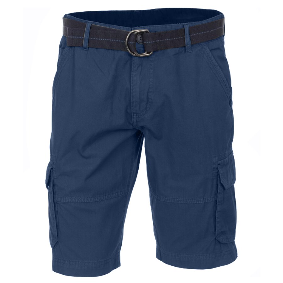 

Men's Retro Cargo Shorts Pocket Navy Blue Outdoor Comfortable Shorts