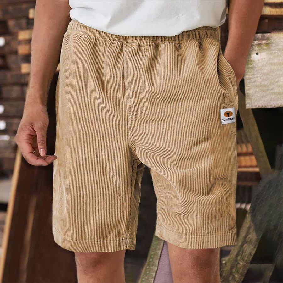 

Men's Surf Shorts Vintage Yellowstone Corduroy Hawaiian Beach Summer Daily Walk Shorts Boardshorts