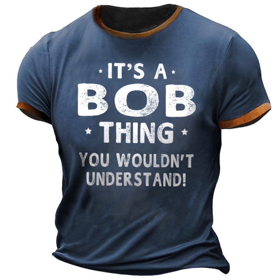

Мужская футболка больших размеров с коротким рукавом Vintage It's A Bob Thing Цветные блоки Лето Повседневные топы