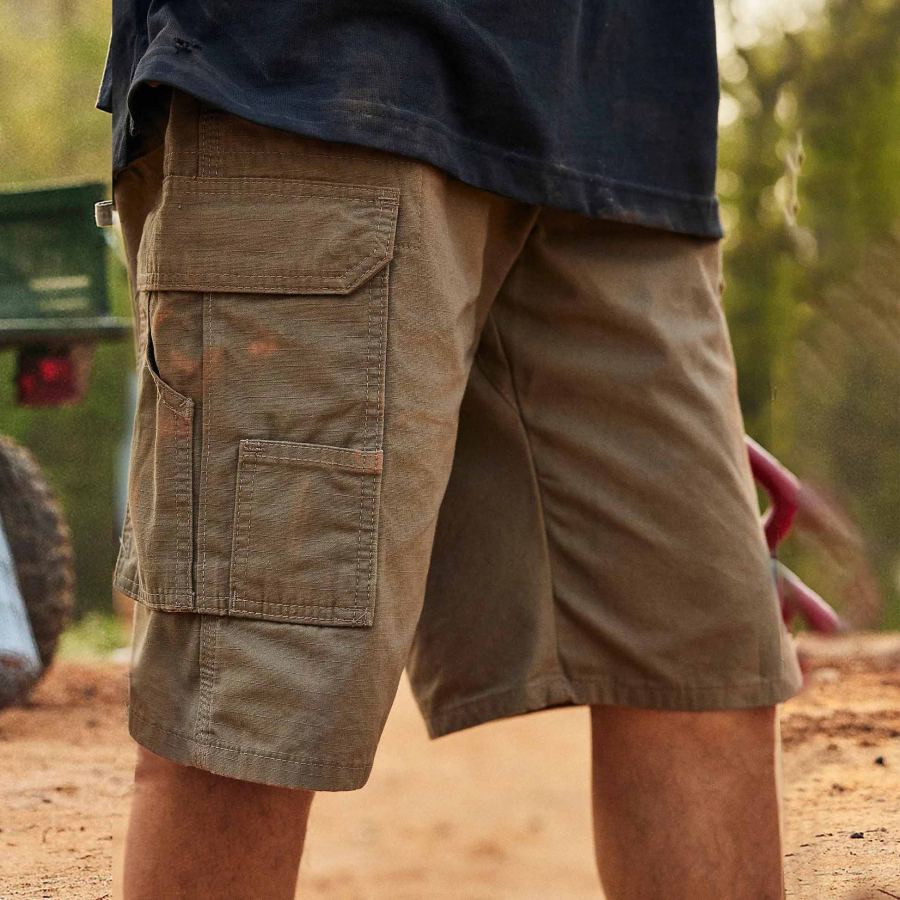 

Men's Cargo Shorts Vintage Multi-Pockets Color Block Summer Daily 11 Inch Regular Fit Tech Duck Shorts