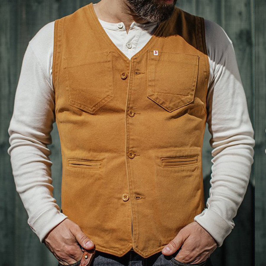 

Men Lincoln Waistcoat Outdoor Cargo Vintage Multiple Pockets Multiple Pockets Tactical Vest