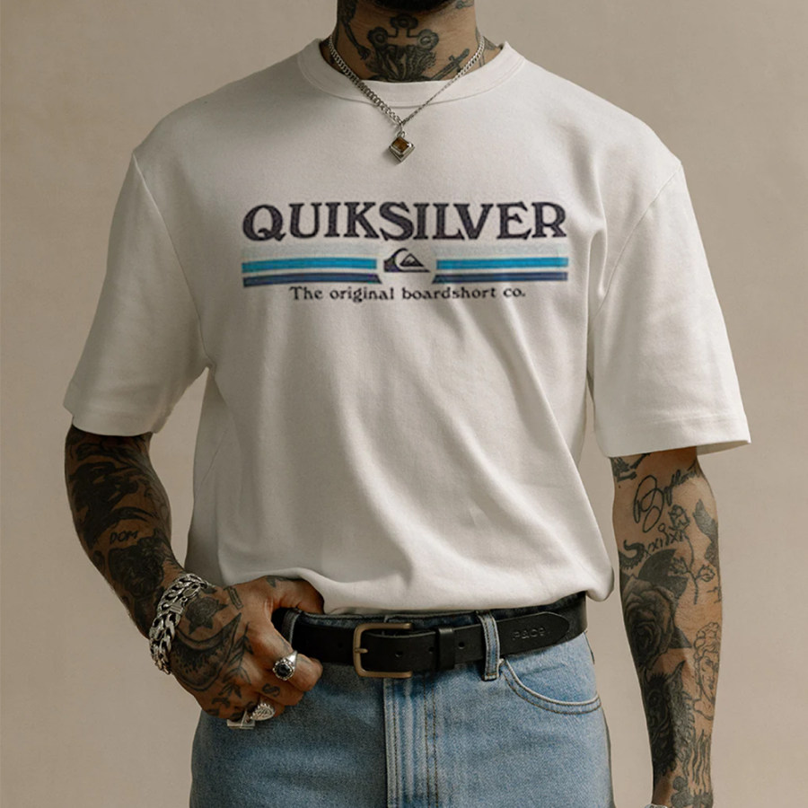 

Men's Casual Retro Printed Cotton T-shirt Summer Surf Top