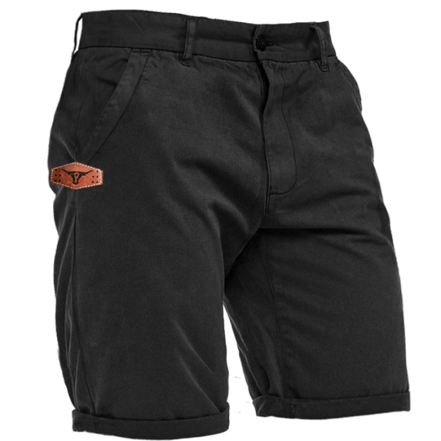 

Men's Vintage West Yellowstone Print Cargo Shorts Breathable Casual Shorts
