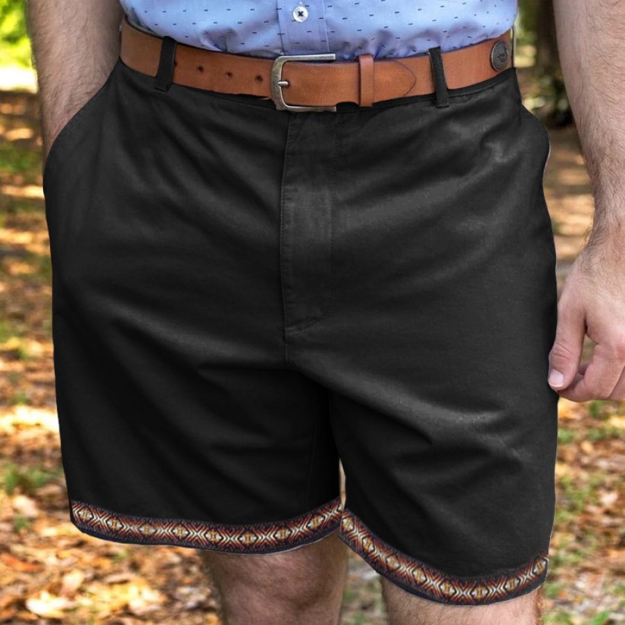 

Men's Vintage Ethnic Print Cargo Shorts Breathable Casual Shorts