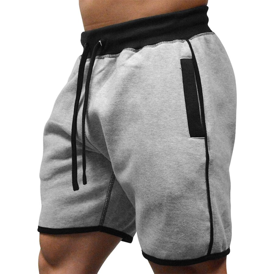 

Men's Sweatshirt Shorts Color Block Sports Casual Breathable Elastic Waist Shorts