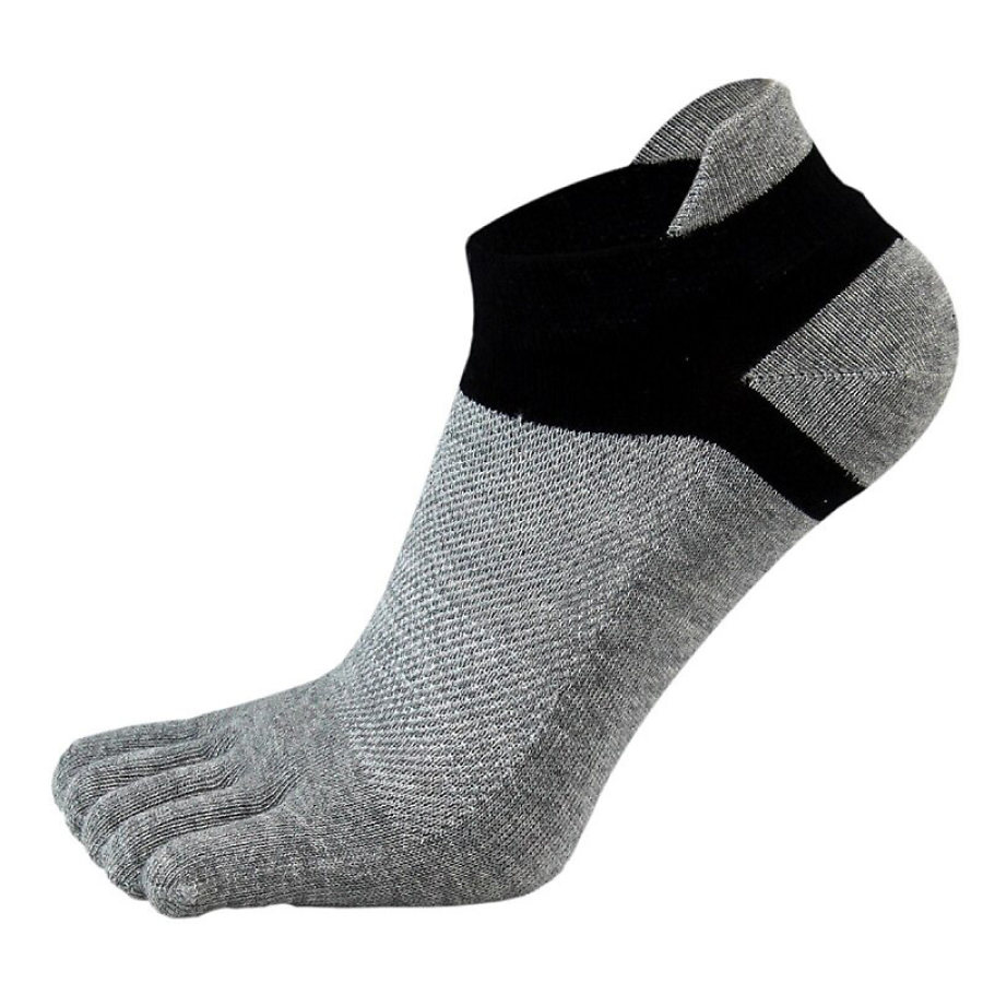 

Men's Five Finger Socks Cotton Thread Short Tube Heel Mesh Spring And Summer Low Top Color Block Boat Socks