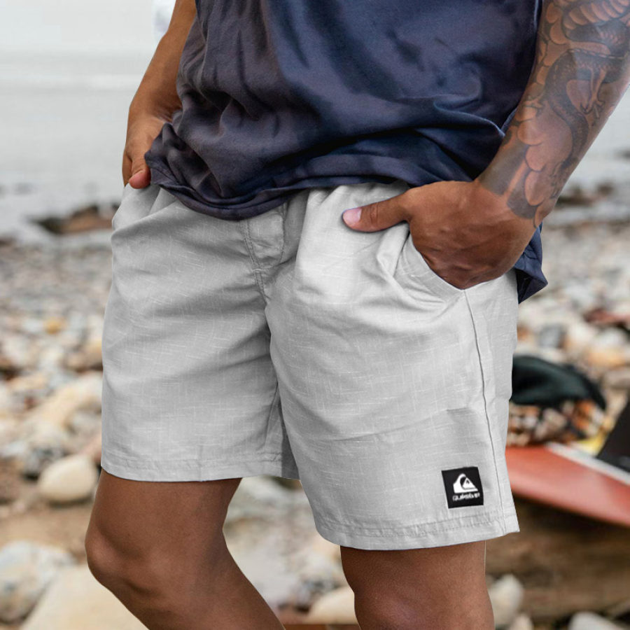 

Men's Surf Shorts Beach Wear-resistant Casual 5 Inch Shorts White