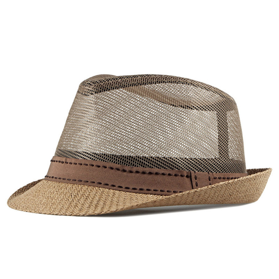 

Мужская сетчатая шляпа с полой шляпой на открытом воздухе повседневная пляжная шляпа солнцезащитная шляпа