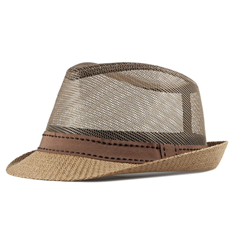 

Sombrero De Malla Hueca Para Hombre Sombrero De Playa Informal Para Exteriores Sombrero De Sombrilla