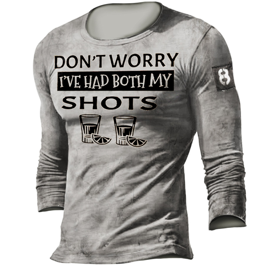 

Don't Worry I'Ve Had Both My Shots Men's Retro Tactical Casual T-Shirt