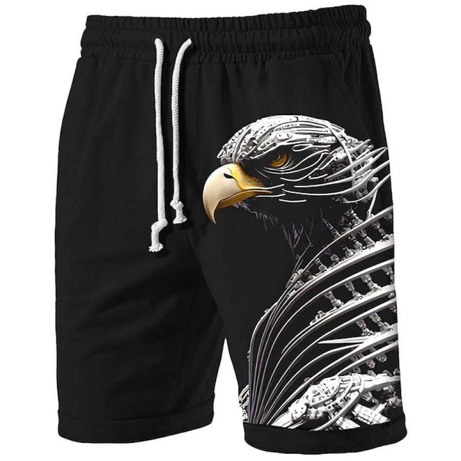 

Men's Shorts Vintage Eagle Drawstring Outdoor Pocket Summer Daily Shorts